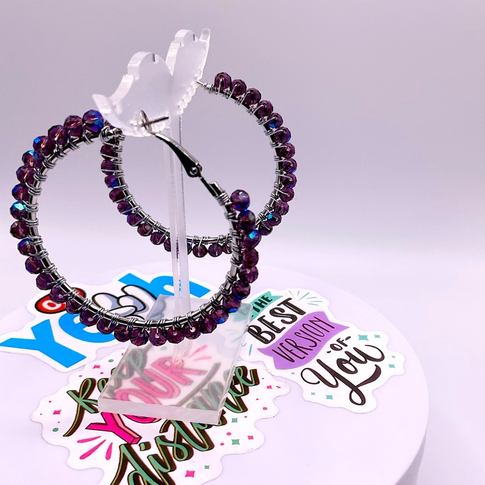 Hoop earrings wrapped